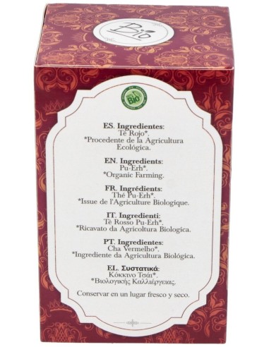 Te Puerh Rojo Infusion 20Bolsitas. Bio de Artemis Bio