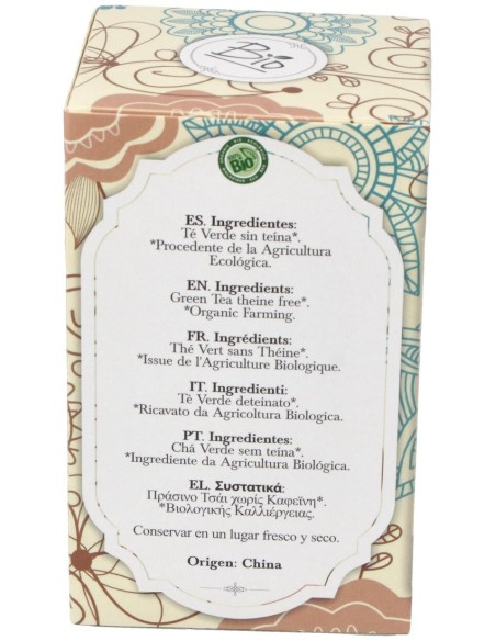 Té Verde Sin Teína Bio 28 g  de Artemis Bio