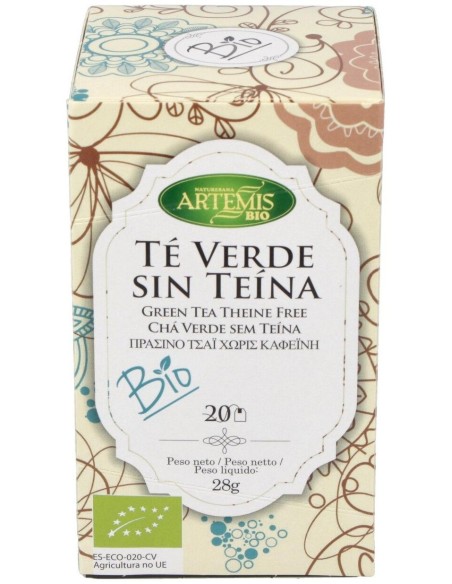 Te Verde Sin Teina Infusion 20Bolsitas. Bio de Artemis Bio
