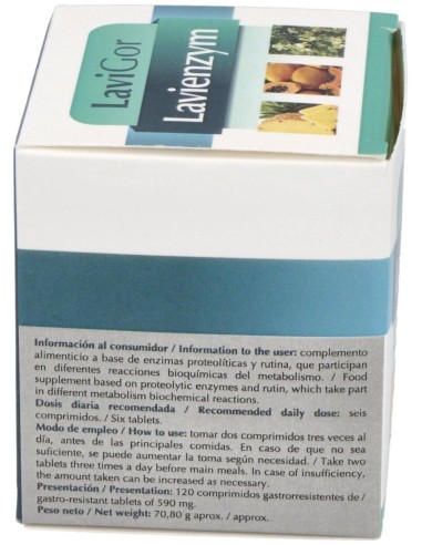 Lavienzym 120 Grageas de Lavigor