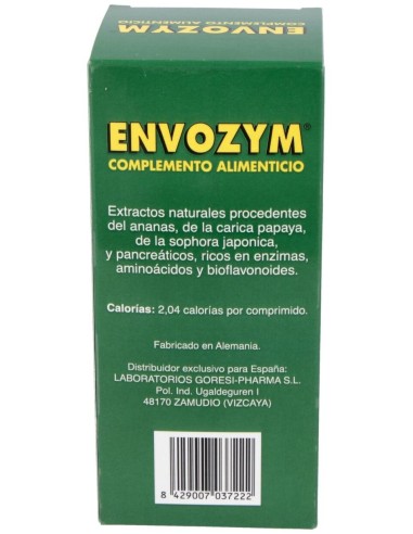 Envozym  Complemento Alimenticio  500 Comp. de Goresi-Pharma
