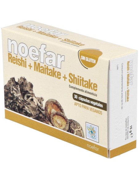 Reishi + Maitake + Shiitake 30Cap. de Noefar