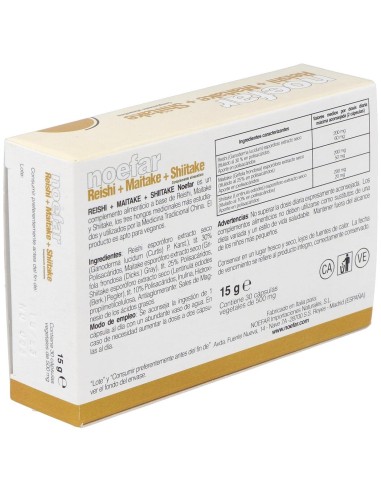 Reishi + Maitake + Shiitake 30Cap. de Noefar