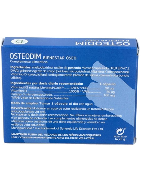 Osteodim Bienestar Oseo 30Cap. de Dimefar