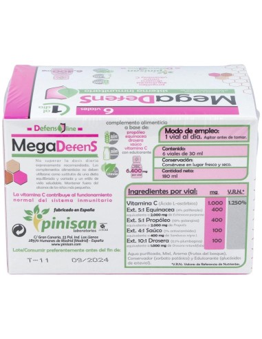 Mega Defens 6 Viales de 30 ml. de Pinisan
