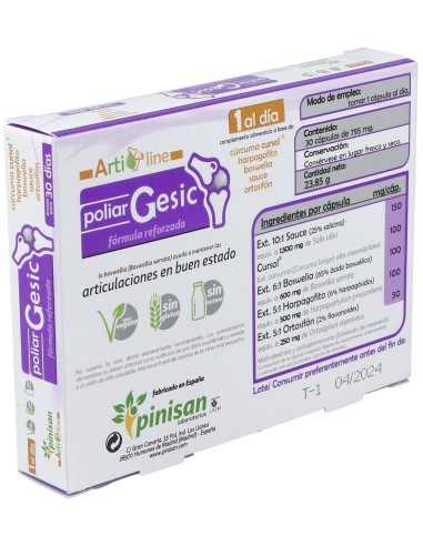 Poliar Gesic Artiline 30Cap. de Pinisan