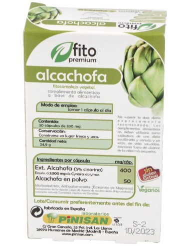 Fito Premium Alcachofa 30Cap. de Pinisan
