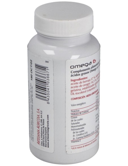 Omega 6 Onagra+Borraja 100 Perlas de Artesania