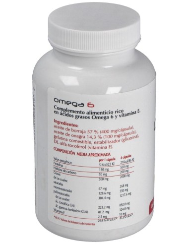 Omega 6 Onagra+Borraja 220 Perlas de Artesania