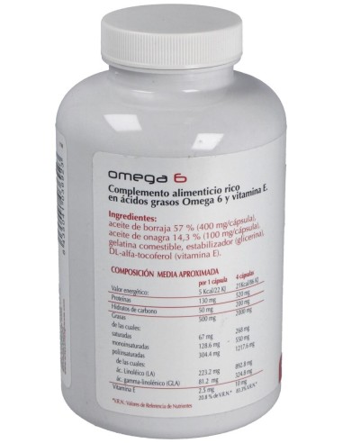 Omega 6 Onagra+Borraja 410 Perlas de Artesania