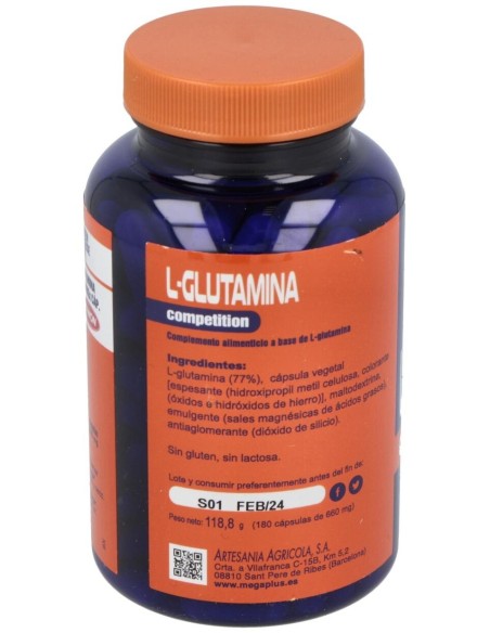 L-Glutamina 180Cap. de Mega Plus