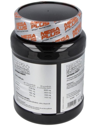 Bcaa+Glutamina Sabor Fresa 600Gr. Extreme Purity de Mega Plus