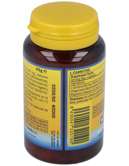 L-Carnitina 450Mg. 100Cap. de Nature Essential