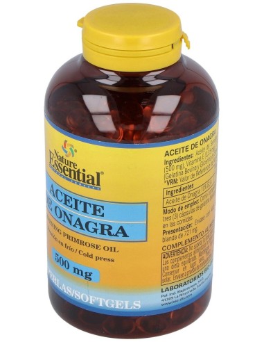 Aceite De Onagra 500Mg. (10% Gla) 400Perlas de Nature Essential