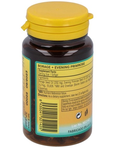 Borraja + Onagra 500Mg. 50Perlas de Nature Essential