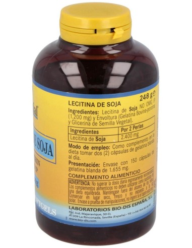 Lecitina De Soja 1200Mg. 150Perlas de Nature Essential