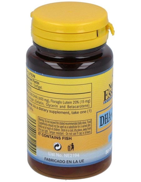 Dha + Luteina 615Mg. 50Perlas de Nature Essential