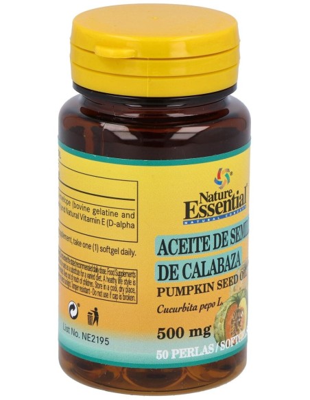 Aceite De Semillas De Calabaza 500Mg. 50Perlas de Nature Essential