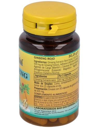 Ginseng Rojo 500Mg. 50Cap. de Nature Essential