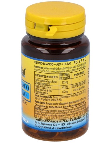 Espino Blanco + Ajo +Olivo 500Mg. 50Perlas de Nature Essential