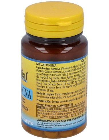 Melatonina Complex 1Mg. 60Comp. de Nature Essential