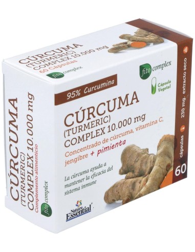Curcuma 10.000Mg. +Jengibre+Pimienta 60Cap. de Nature Essential