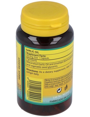 Garlic Oil (Ajo) 1000Mg. 60Perlas de Nature Essential
