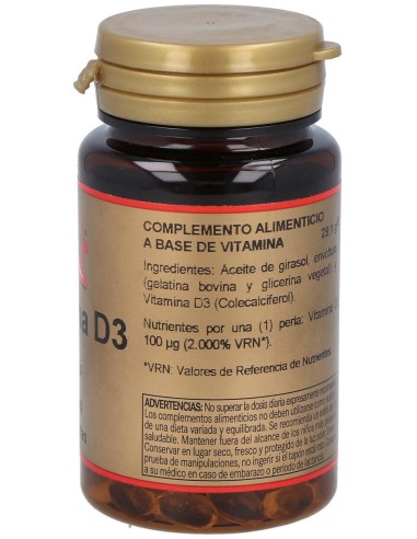 Vitamina D3 100Mcg. 100Perlas de Obire