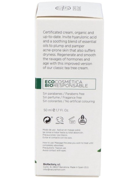 Crema Facial Arbol Del Te Y Ac. Hialur. 50Ml. Bio de Mondeconatur