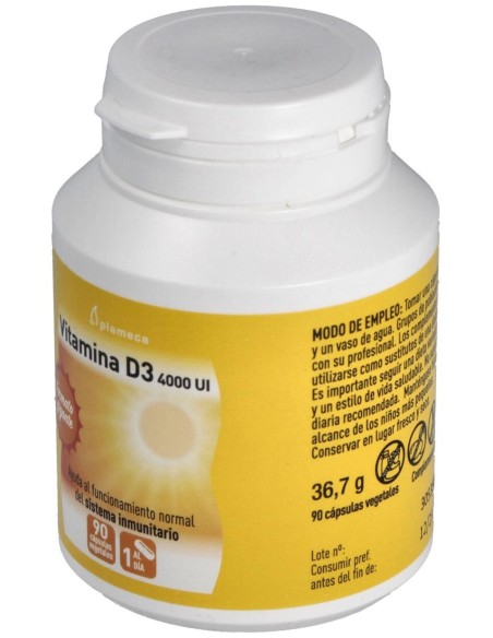 Vitamina D3 4000Ui 90Cap. de Plameca