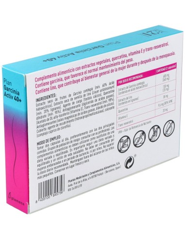 Plan Garcinia Activ 40+ 60Cap. Plan 21 de Plameca