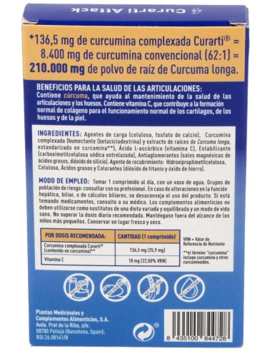 Curarti Attack 7 Comprimidos De Plameca