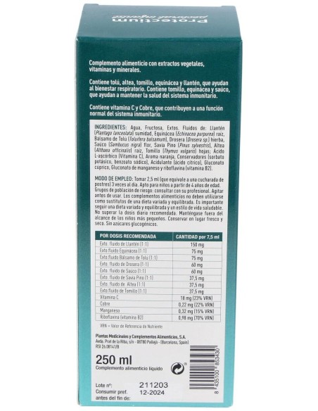 Protectium Pectoral Infantil 250 Ml de Plameca