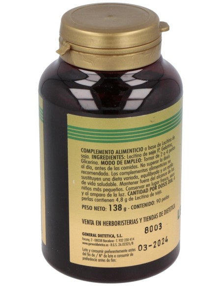 Lecitina De Soja 1200Mg. 90Perlas de Integralia
