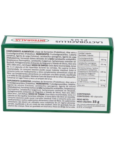 Lactobacillus Plus 60Cap. de Integralia