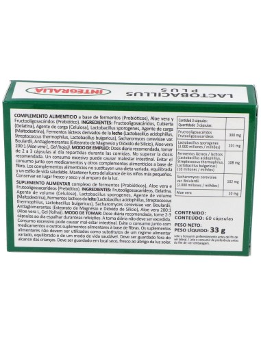 Lactobacillus Plus 60Cap. de Integralia