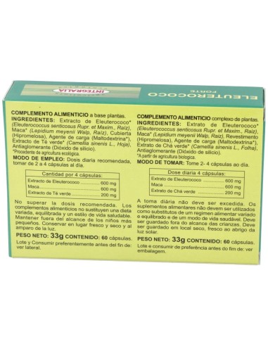 Eleuterococo Forte Eco 60Caps. de Integralia