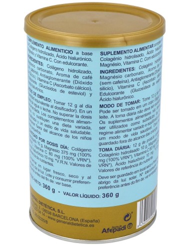 Colageno Soluble Plus Sabor Cafe 300Gr. de Integralia
