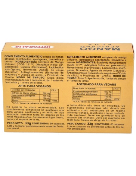 Mango Africano Plus 60Cap. de Integralia