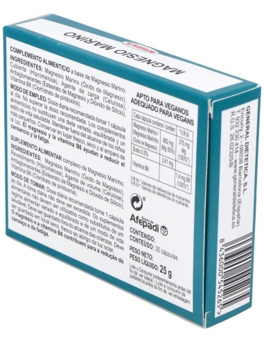 Magnesio Marino Con Vit. B6 30Cap. de Integralia