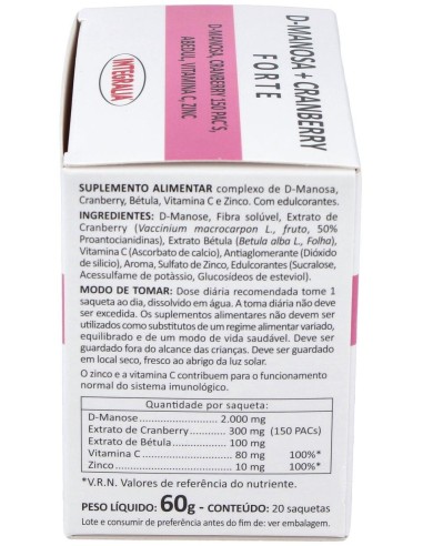 D-Manosa + Cranberry Plus 20Sbrs. de Integralia