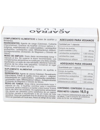 Azafran Plus 30Cap. de Integralia