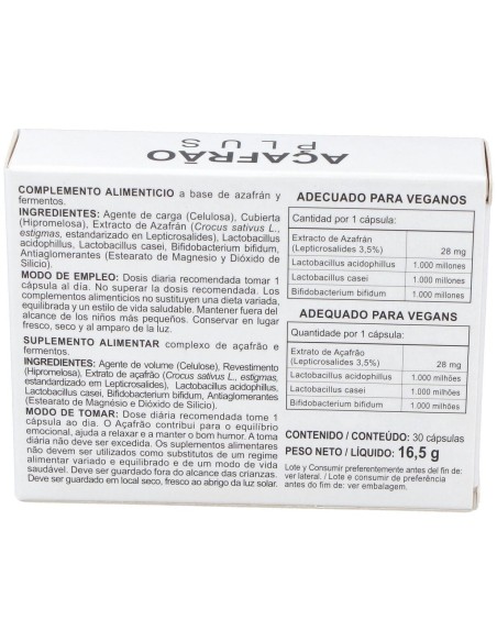 Azafran Plus 30Cap. de Integralia