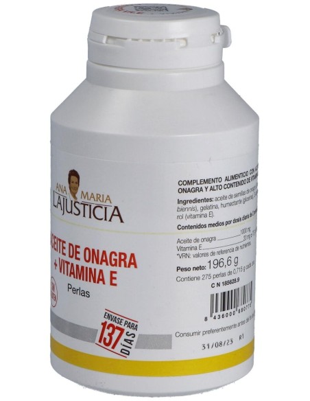 Aceite De Onagra + Vit. E 275Perlas de Ana Maria Lajusticia