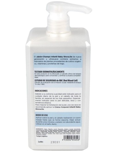 Baby Shova De Jabon Champu Infantil Aloe 1Litro de Shovade