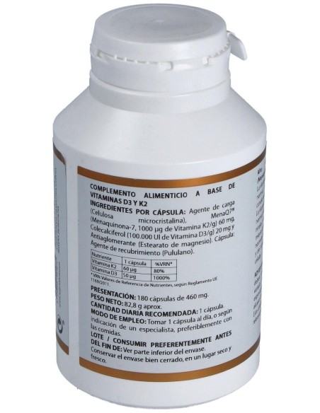 Holovit Vit. D3 2000Ui+K2 60Mcg+Menaquinona 180Cap de Equisalud