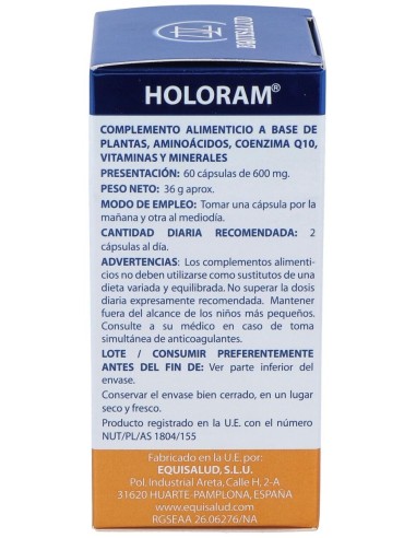 Holoram Cardivas 60Cap. de Equisalud