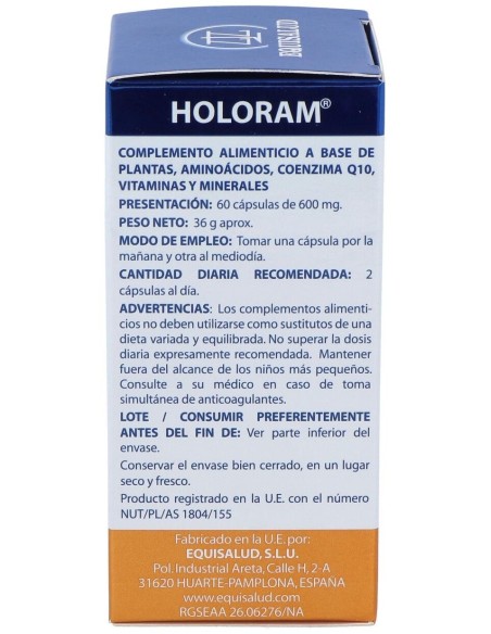 Holoram Cardivas 60Cap. de Equisalud