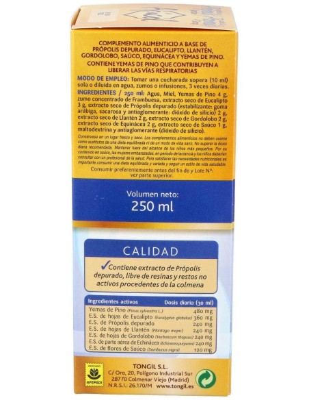 Apicol Extracto Propolis Jarabe 250Ml. de Tongil