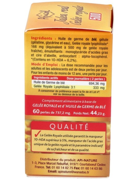 Apicol Jalea Real 500Gr. 60Perlas de Tongil